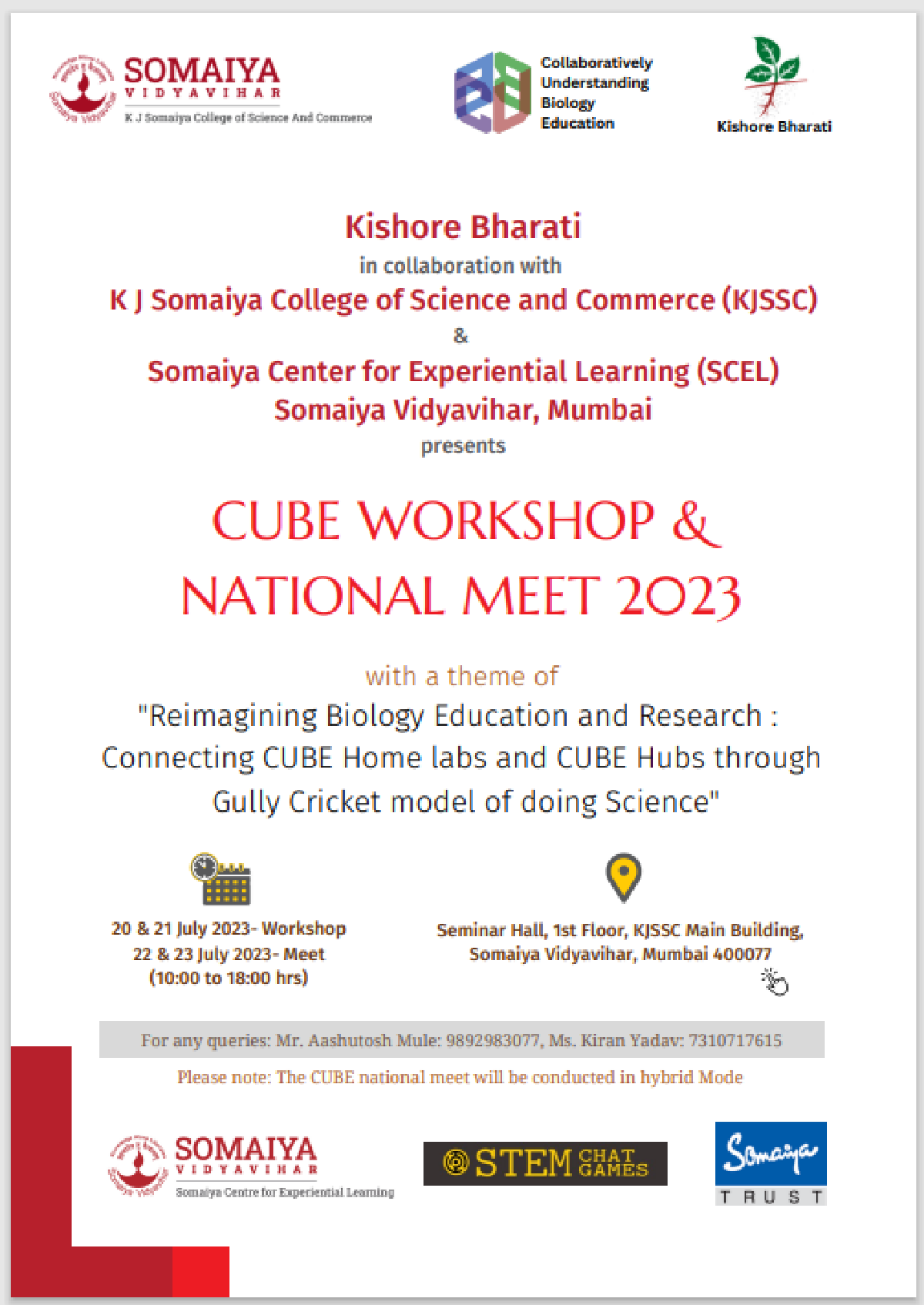 Commencement of CUBE National Meet at Somaiya College, 2023