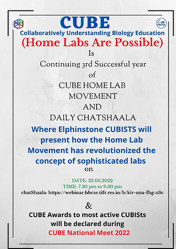 Poster of Event for Celebrating CUBE Home Labs Anniversary