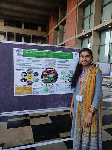 Kishore Bharati-CUBE/CURE Fellow Ms. Shraddha Sonawane presenting her poster at ISEB Conference at Ahmadabad University